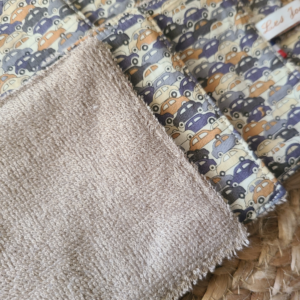 Lot de cotons lavables en tissu coton imprimé et éponge de bambou