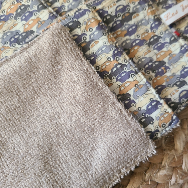 Lot de cotons lavables en tissu coton imprimé et éponge de bambou
