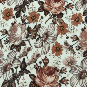 jersey de coton fleuri ton marron
