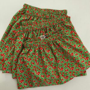 jupes en coton liberty vert et rouge idéales pour noel